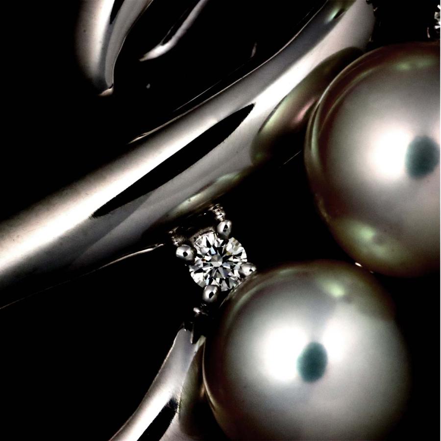 田崎真珠◎あこやパールプローチ◎パールアクセサリー TASAKI（タサキ） アコヤ真珠 7.9-6.1mm ダイヤ 0.07ct ブローチ Pt