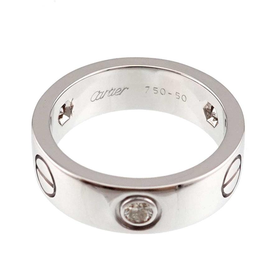 Cartier（カルティエ） ラブ #50 リング ハーフ ダイヤ K18 WG