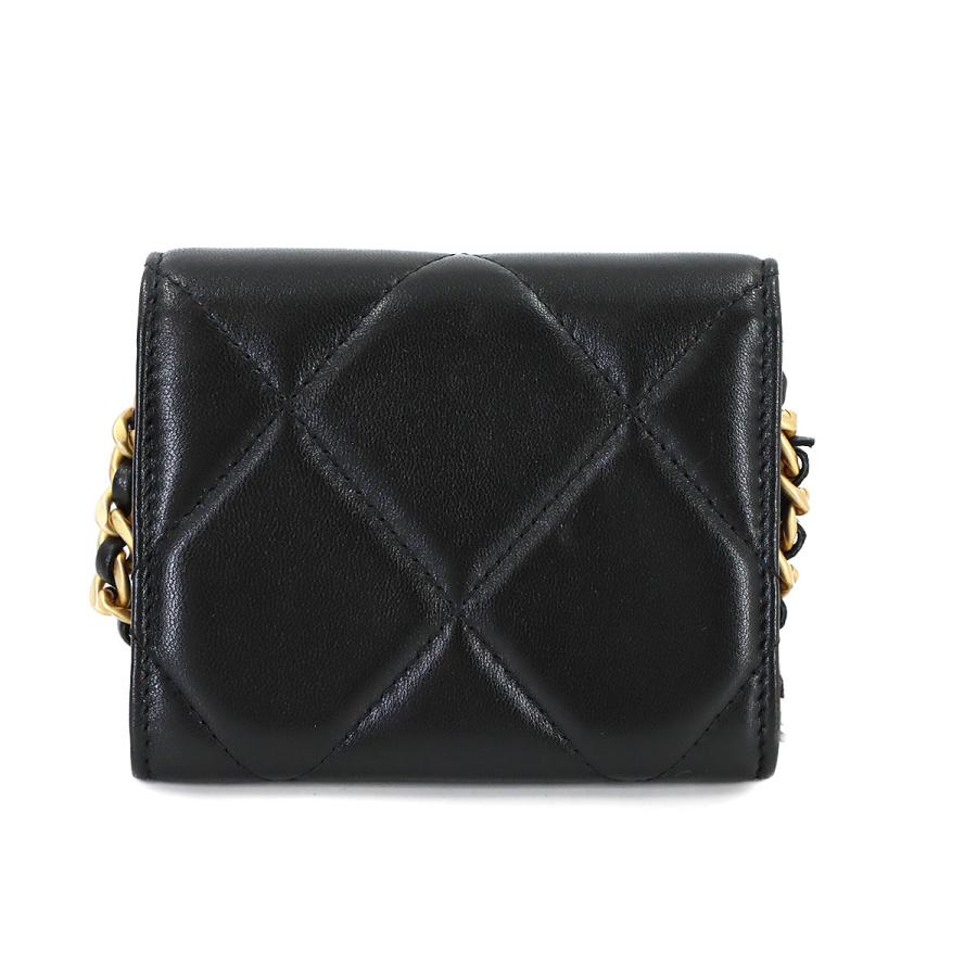 未使用 展示品 シャネル CHANEL 19 フラップ コインパース チェーン コインケース 小銭入れ レザー ブラック AP1787 Coin case 90320091の画像