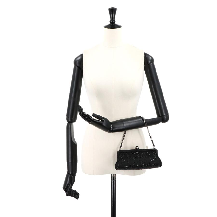CHANEL（シャネル） 美品 がま口 チェーン ハンド バッグ サテン