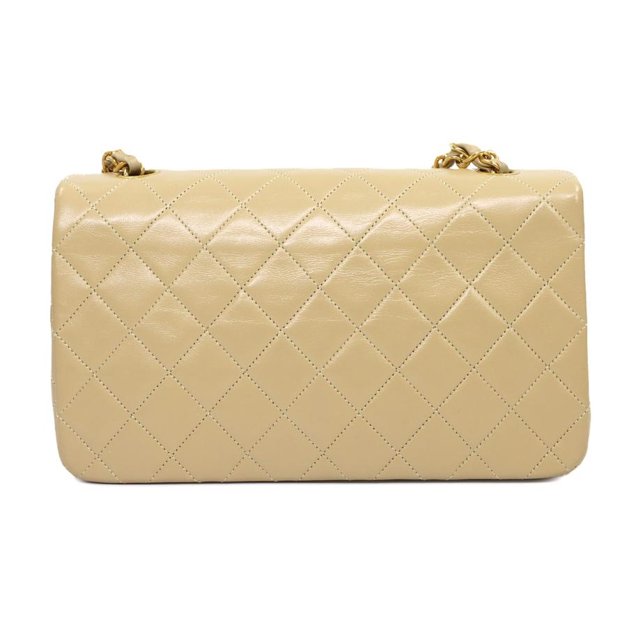 新品同様 シャネル CHANEL マトラッセ チェーン ショルダー バッグ ラムスキン ベージュ ヴィンテージ フルフラップ 90320237_2