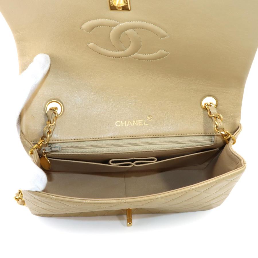 新品同様 シャネル CHANEL マトラッセ チェーン ショルダー バッグ ラムスキン ベージュ ヴィンテージ フルフラップ 90320237_7