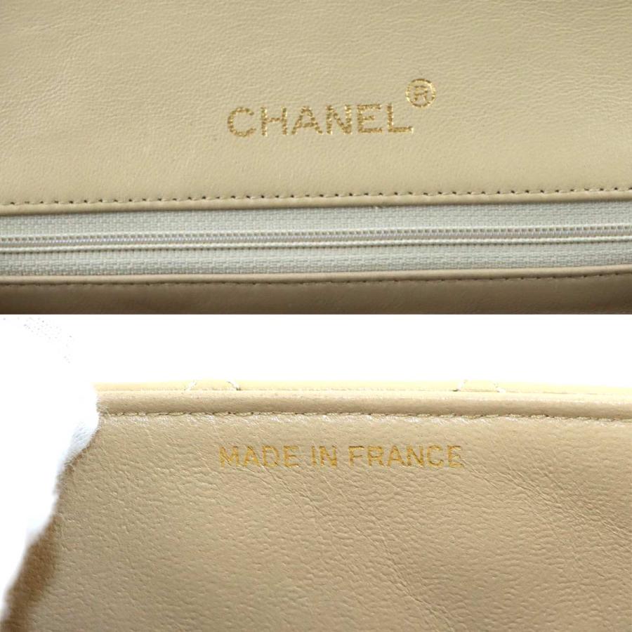 新品同様 シャネル CHANEL マトラッセ チェーン ショルダー バッグ ラムスキン ベージュ ヴィンテージ フルフラップ 90320237_8