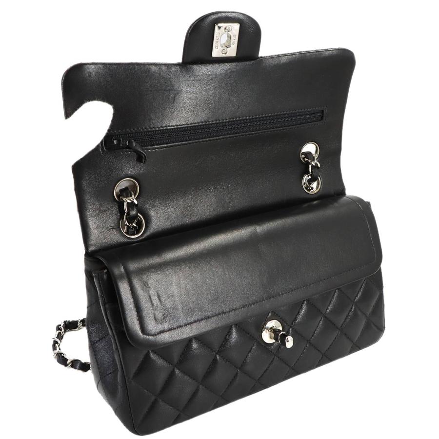 新品同様 シャネル CHANEL マトラッセ 23 チェーン ショルダー バッグ ラムスキン ブラック A01113 シルバー 金具 ヴィンテージ 90320254の画像
