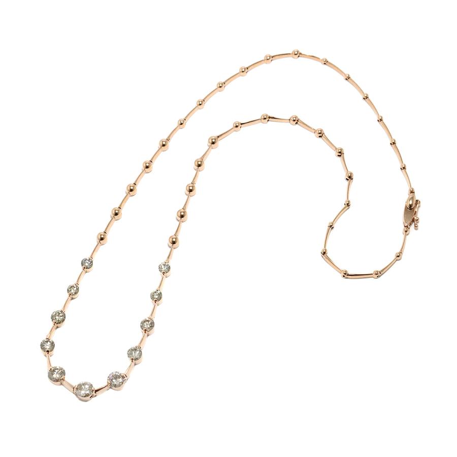 ダイヤ 2.50ct ネックレス 42.5cm K18 PG ピンクゴールド 750 Diamond Necklace 90320486_1