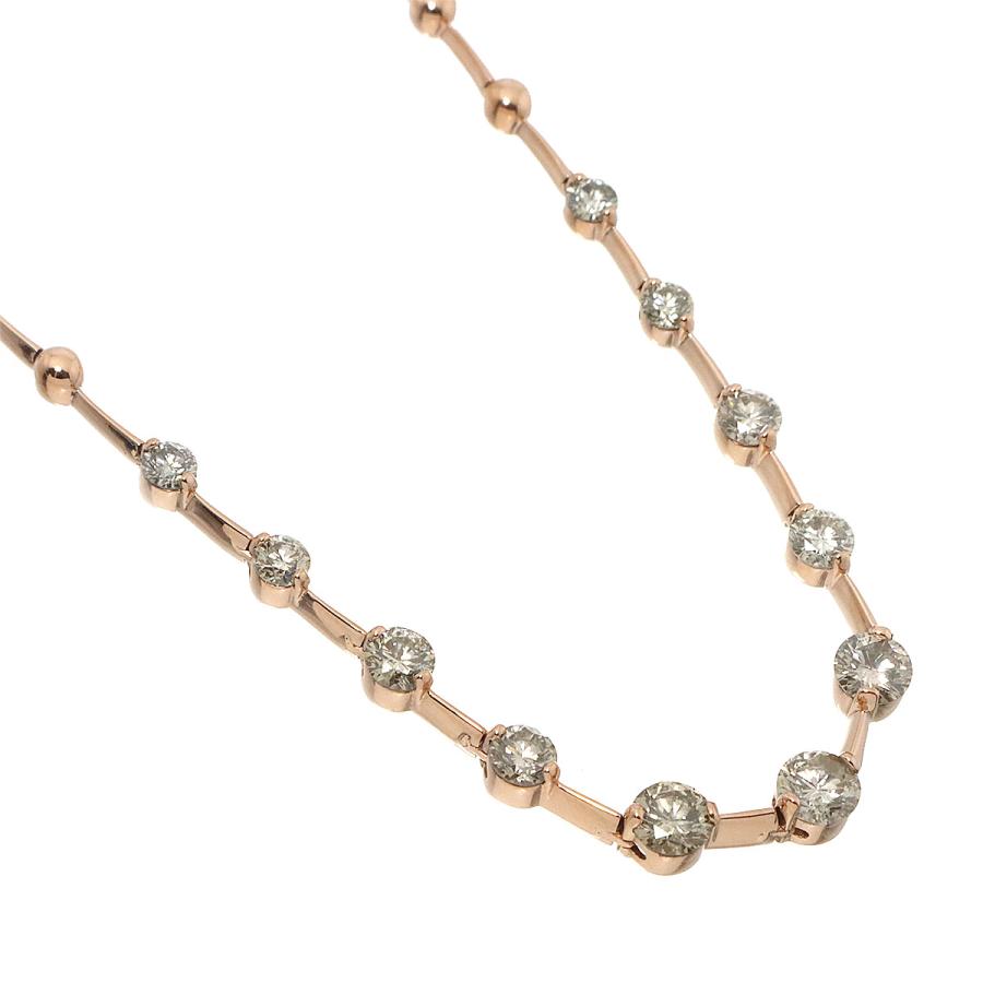 ダイヤ 2.50ct ネックレス 42.5cm K18 PG ピンクゴールド 750 Diamond Necklace 90320486_2