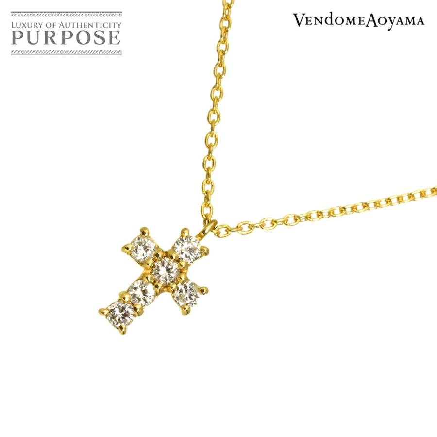 ヴァンドーム クロスモチーフネックレス Pt900 ダイヤ0.18ct VENDOME AOYAMA（ヴァンドーム青山） クロス ダイヤ 0.18ct ネックレス