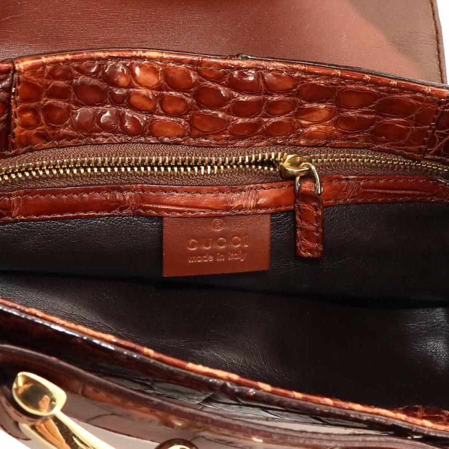 GUCCI（グッチ） 美品 ホースビット ショルダー バッグ クロコ型押し 