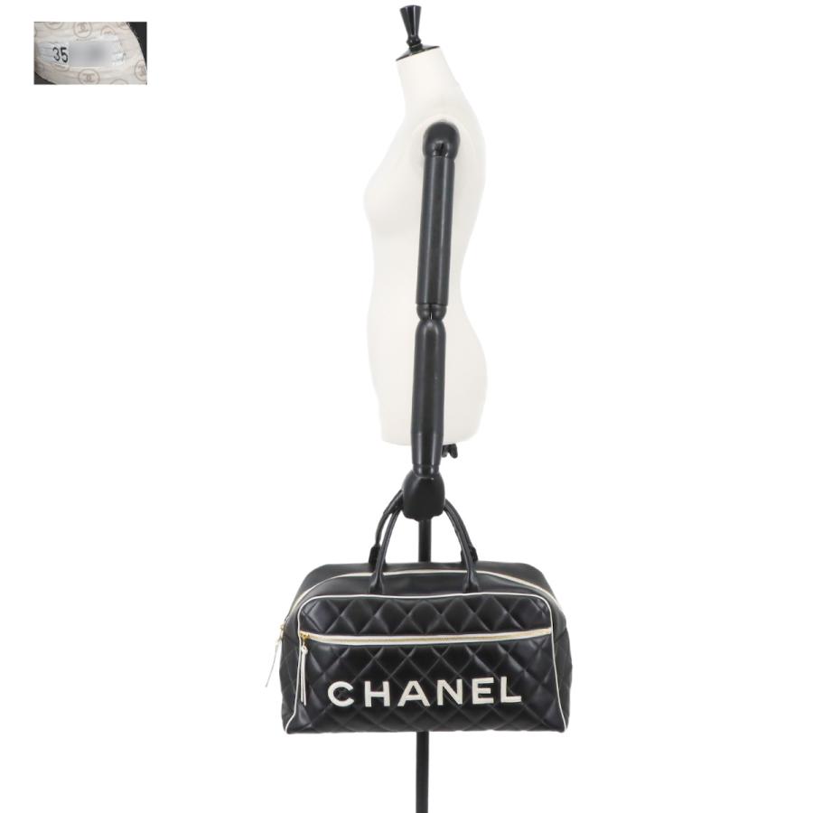 CHANEL（シャネル） 新品同様 マトラッセ ロゴ ボストン バッグ レザー