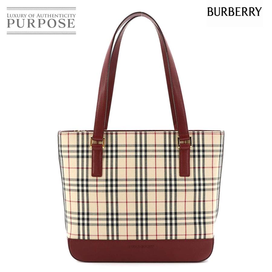 BURBERRY（バーバリー） ノバチェック ハンドバッグ ベージュ系 レッド