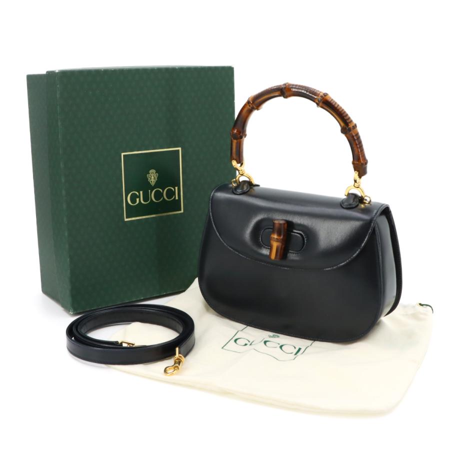 新品同様 グッチ GUCCI バンブー 2way ハンド ショルダー バッグ