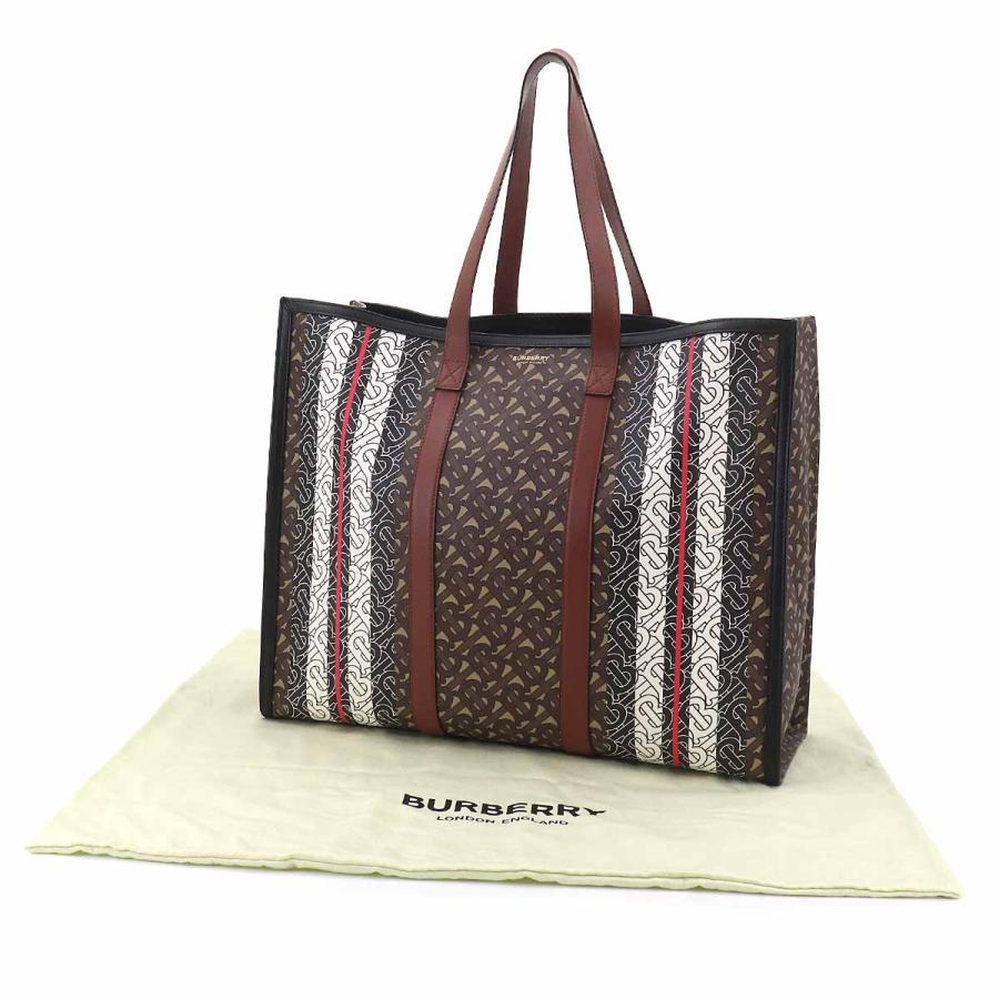 専用、先約あり！【新品】値下げ！Burberry トートバッグ ブラウン BURBERRY（バーバリー） 新品同様 BURBERRY TBモノグラム ストライプ