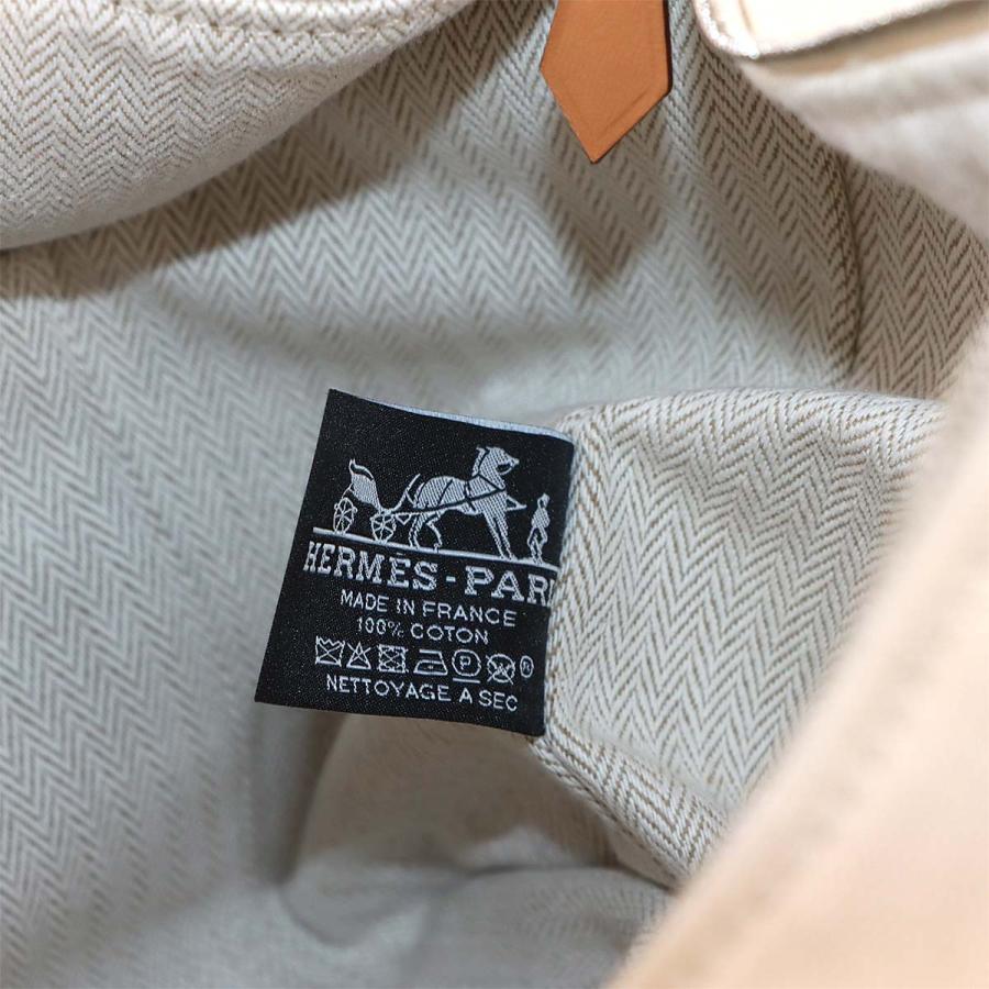 新品同様 エルメス HERMES ブリッド ア ブラック GM ハンド バッグ トワルアッシュ ナチュラル シルバー 金具 ポーチ 90320954_6