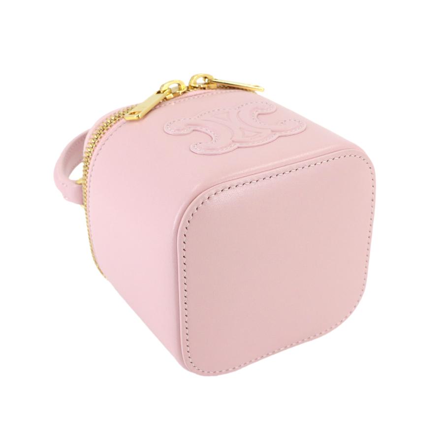 未使用 展示品 セリーヌ CELINE トリオンフ ミニ バニティ ケース 2way ハンド ショルダー バッグ レザー ライトピンク 10J763DR8 90320960_4