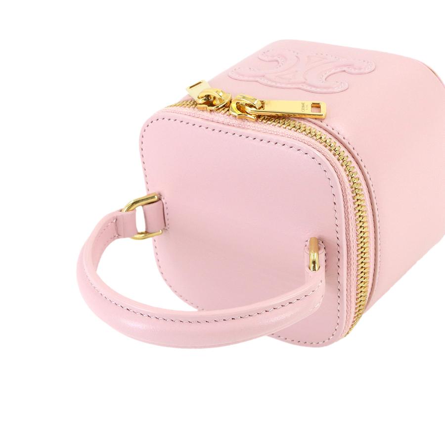 未使用 展示品 セリーヌ CELINE トリオンフ ミニ バニティ ケース 2way ハンド ショルダー バッグ レザー ライトピンク 10J763DR8 90320960_5