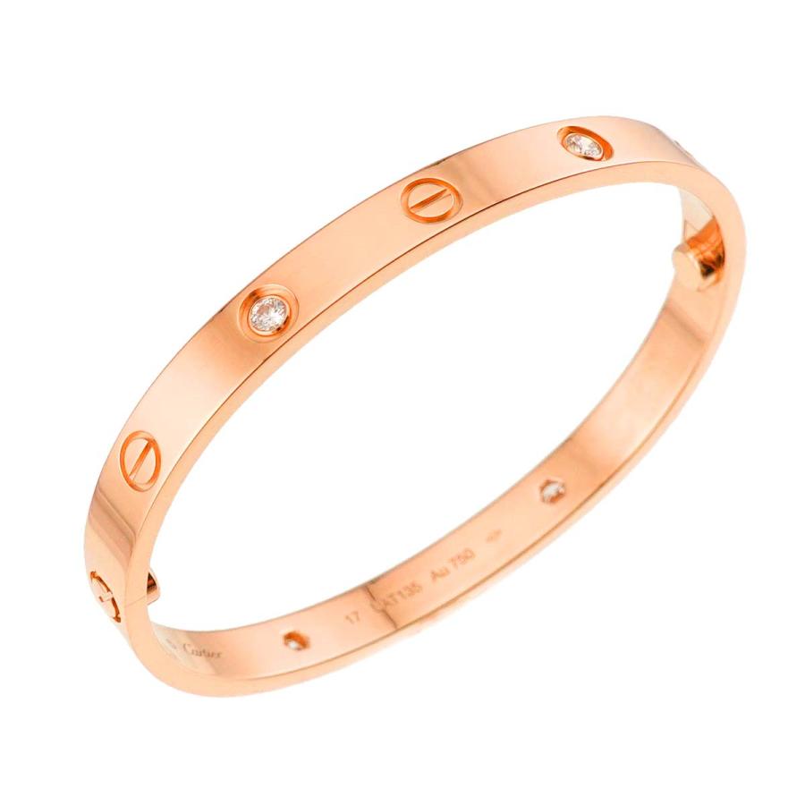 Cartier（カルティエ） ラブ ブレス #17 ハーフ ダイヤ 4P K18 PG 750