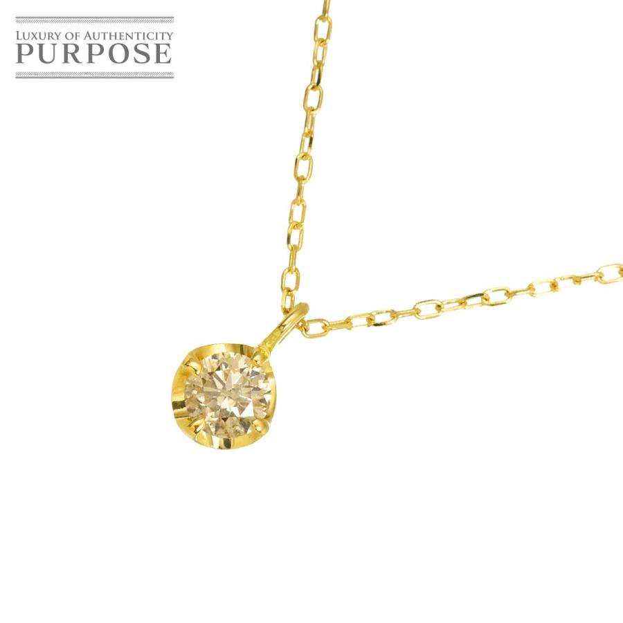 ダイヤ 0.15ct ネックレス 60cm K18 YG イエローゴールド 750 Diamond 