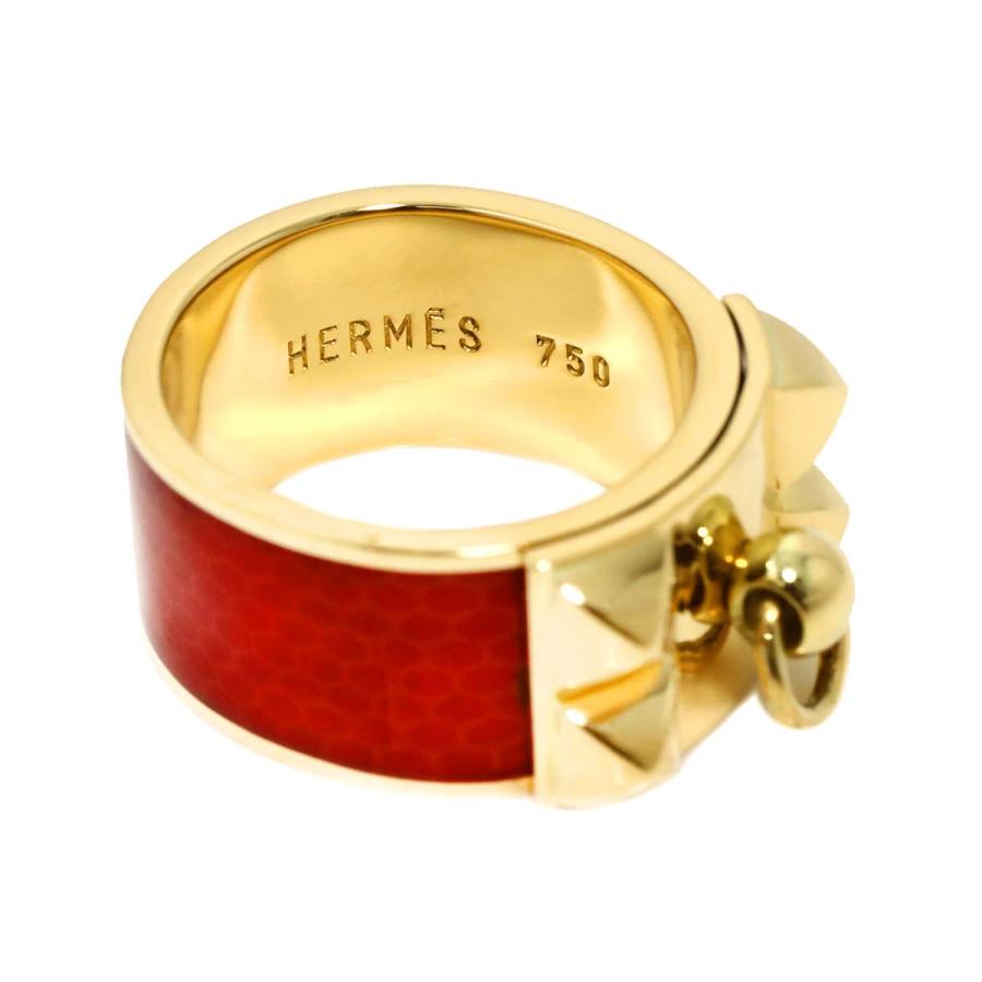 エルメス 52 コリエドシアン 750 リング K18PG K18RG 3753 HERMES（エルメス） コリエドシアン スタッズ #52 リング エナメル K18