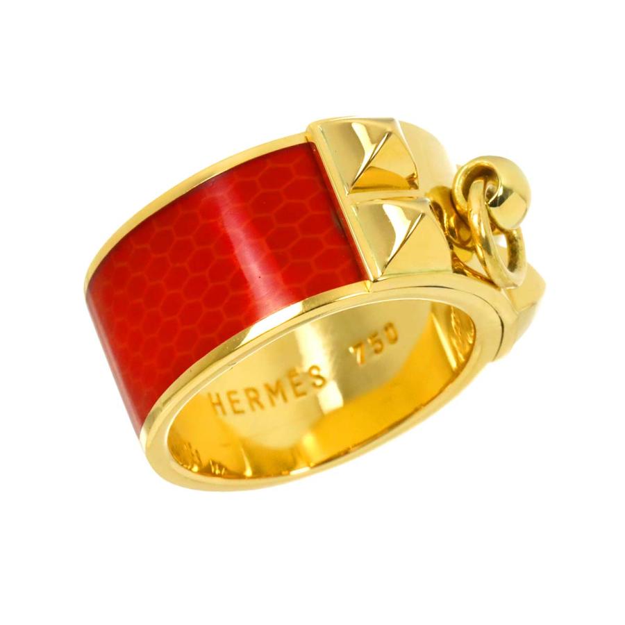 HERMES（エルメス） コリエドシアン スタッズ #52 リング エナメル K18