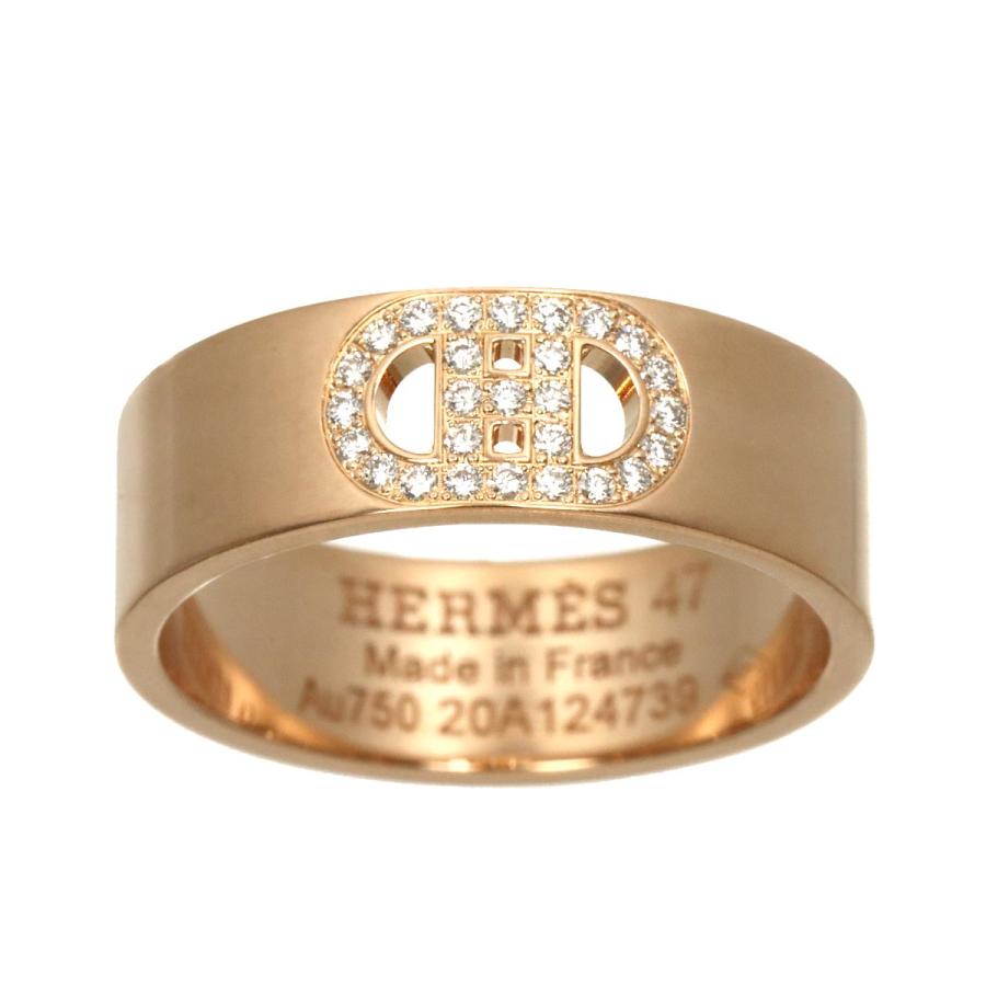 HERMES（エルメス） HERMES H ダンクル #47 リング ダイヤ K18 PG