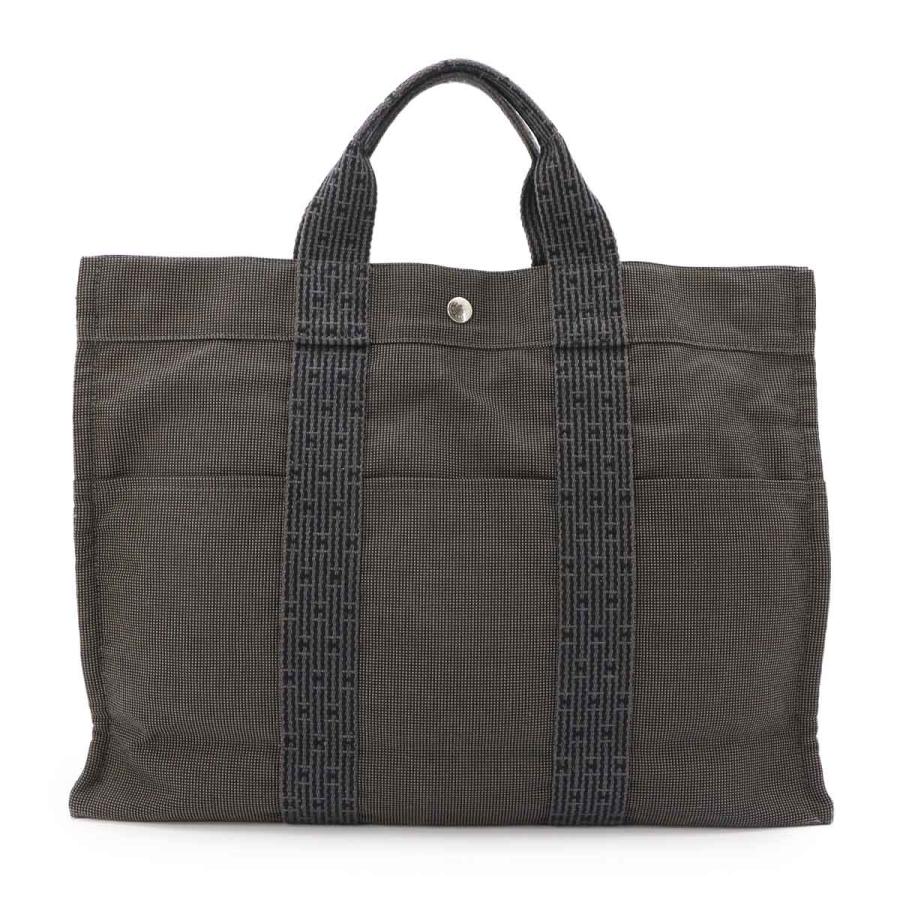 【sale】 エルメス エールライントートMM グレー HERMES（エルメス） エールライン MM トート バッグ キャンバス グレー