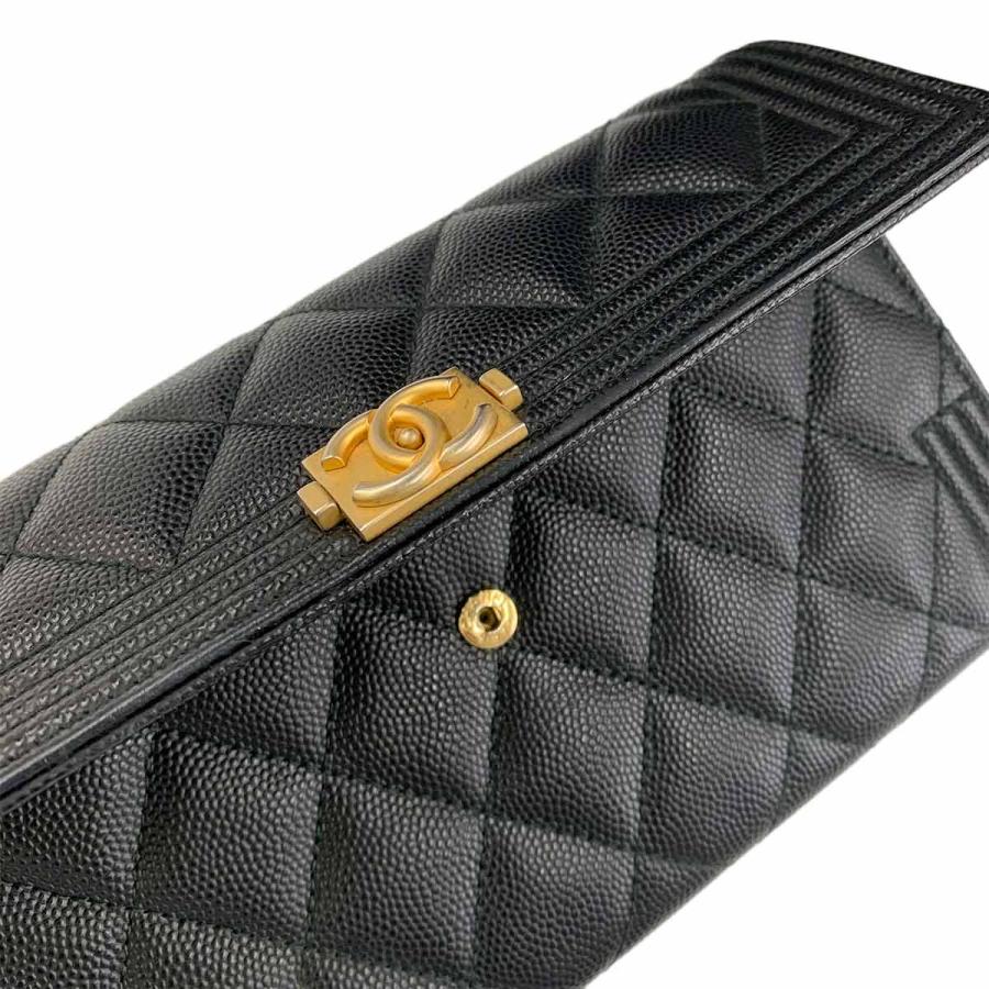 CHANEL シャネル 長財布￼ ボーイシャネル マトラッセ ゴールド金具 美品 CHANEL（シャネル） 美品 ボーイシャネル マトラッセ 二つ折り 長財布