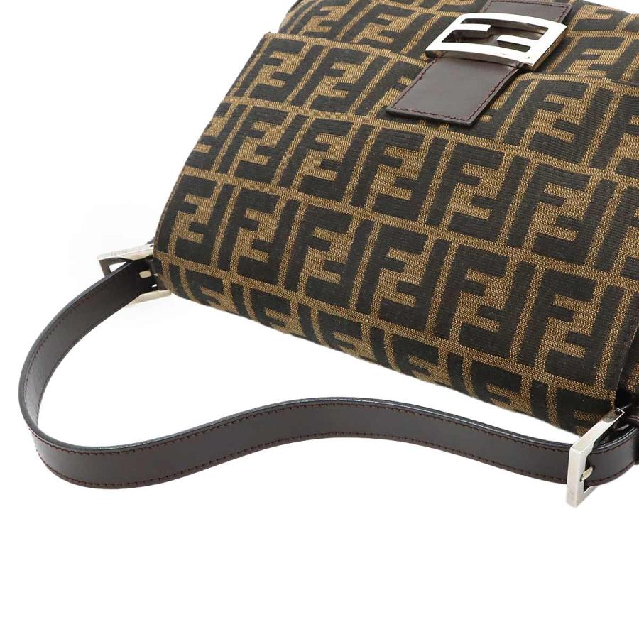 新品同様 フェンディ FENDI ズッカ マンマバゲット ショルダー バッグ キャンバス レザー ブラウン 26325 Mamma Baguette 90322248_5