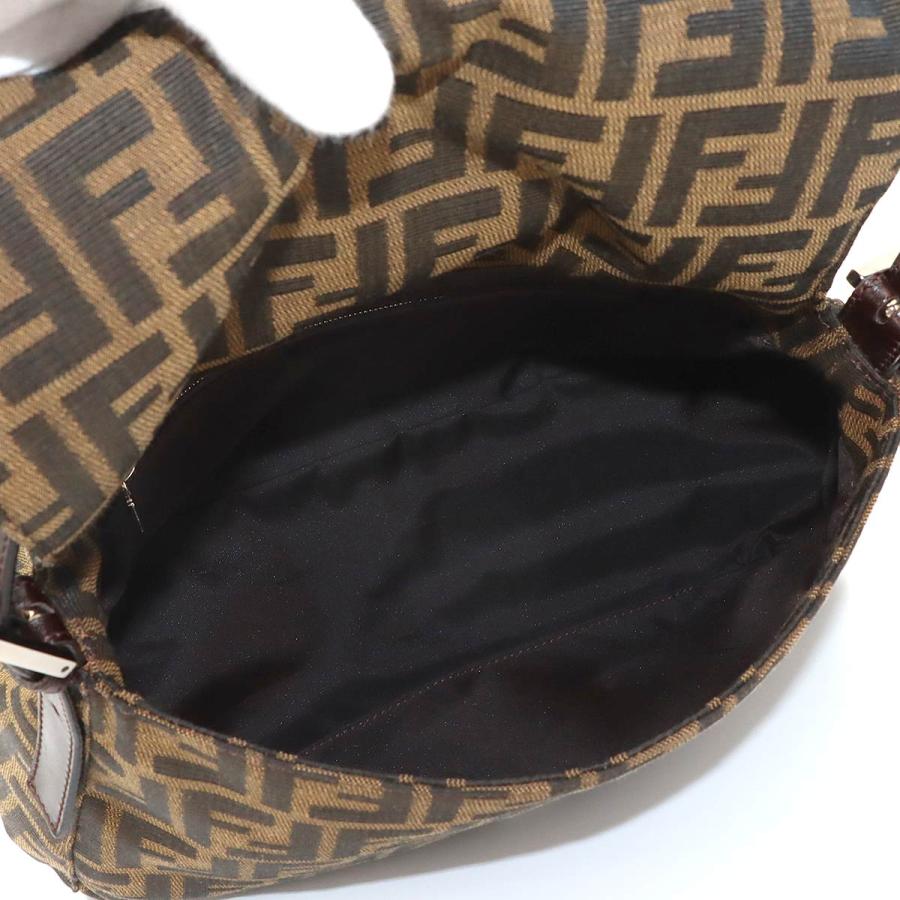 新品同様 フェンディ FENDI ズッカ マンマバゲット ショルダー バッグ キャンバス レザー ブラウン 26325 Mamma Baguette 90322248_6