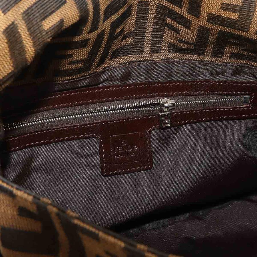 新品同様 フェンディ FENDI ズッカ マンマバゲット ショルダー バッグ キャンバス レザー ブラウン 26325 Mamma Baguette 90322248_7