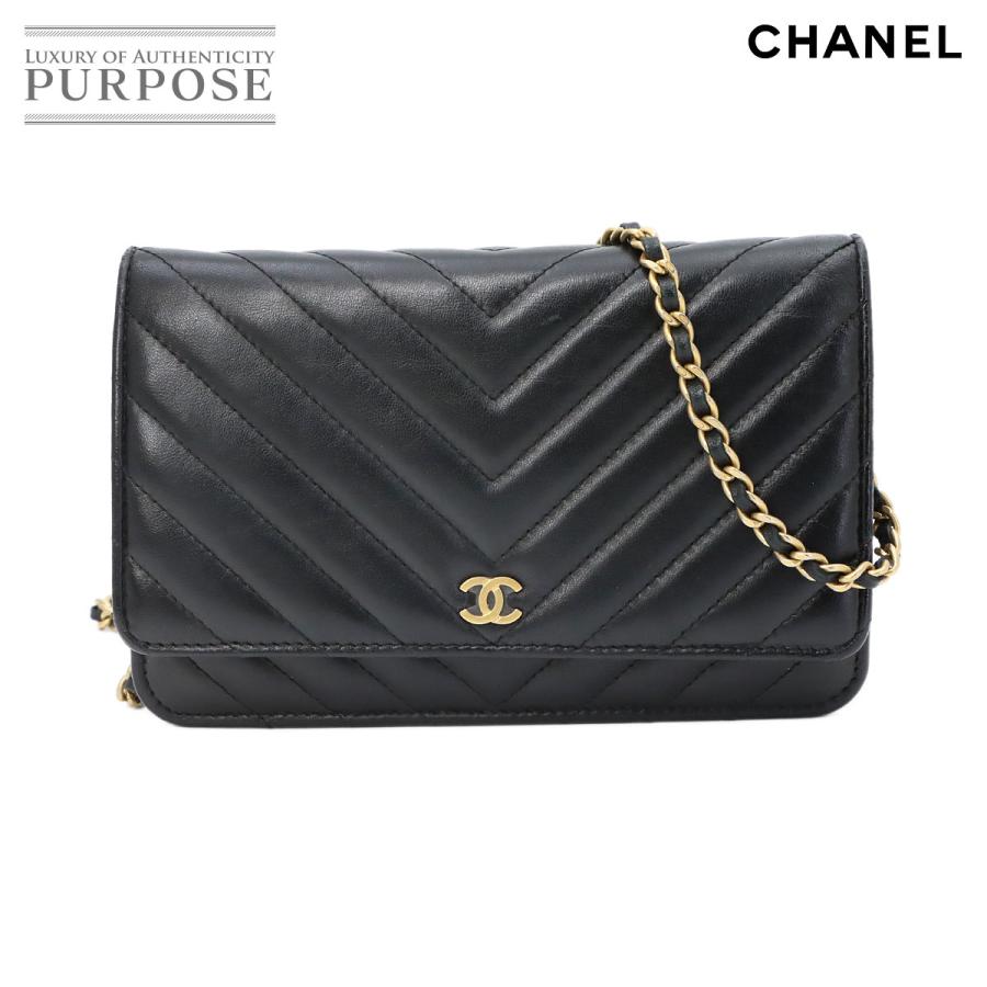 シャネル シェブロン 長財布 CHANEL（シャネル） 新品同様 シェブロン Vステッチ チェーン