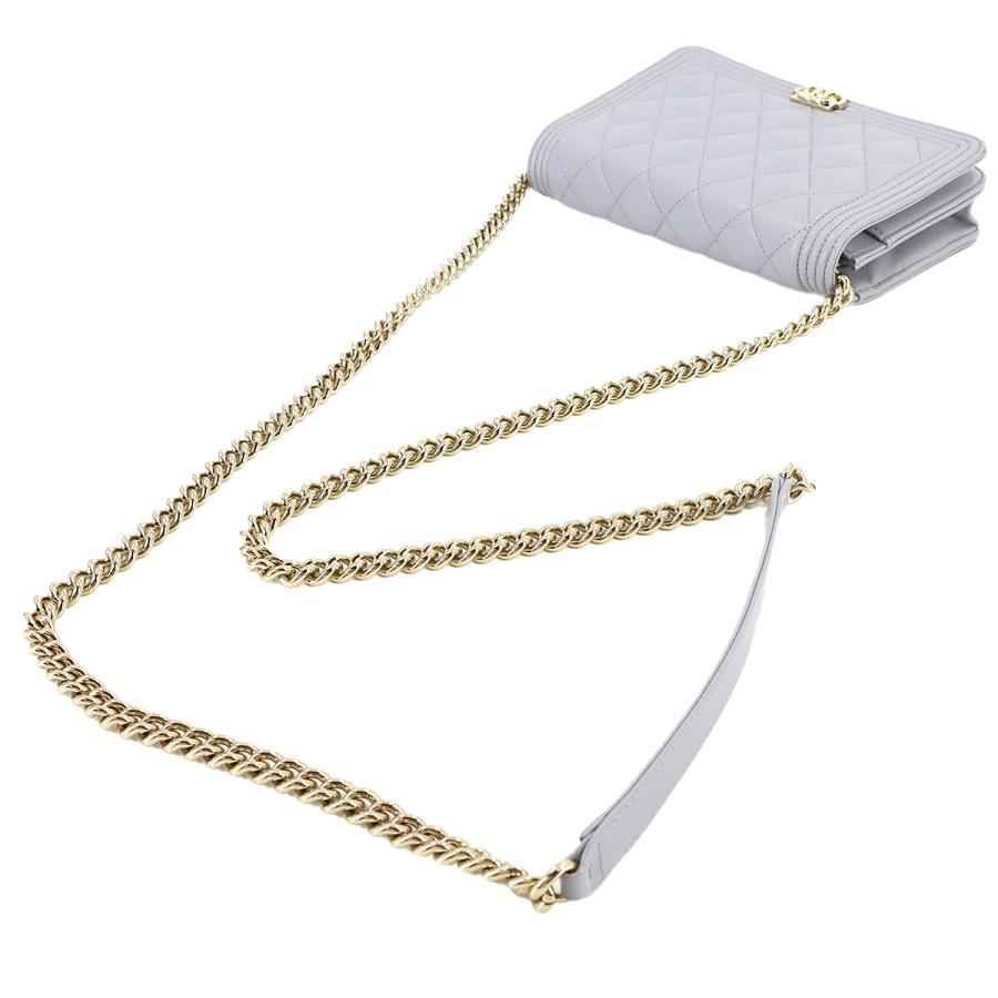 CHANEL ボーイシャネル チェーンウォレット キャビアスキン　マットゴールド CHANEL（シャネル） 美品 ボーイシャネル チェーン ウォレット 長財布