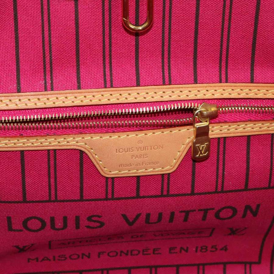 新品同様 ルイ ヴィトン LOUIS VUITTON モノグラム ネヴァーフル PM トート バッグ ブラウン フューシャ M41001 Neverfull PM 90322593