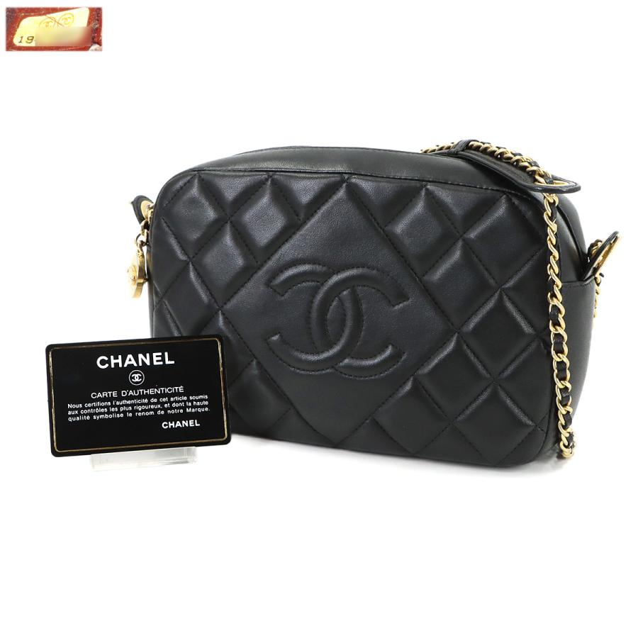 シャネル 黒 マトラッセ ショルダーバッグ CHANEL（シャネル） 新品同様 マトラッセ チェーン ショルダー バッグ