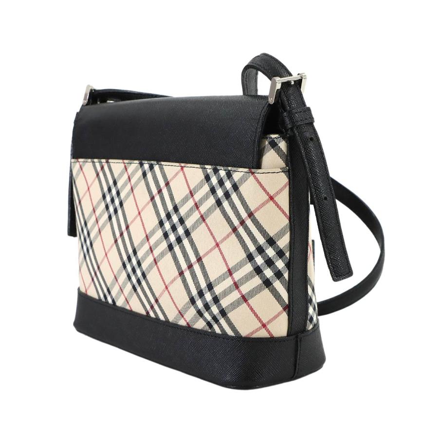 BURBERRYノバチェック ショルダーバッグ ロゴ型押し ブラック BURBERRY（バーバリー） 新品同様 ノバチェック ショルダー バッグ