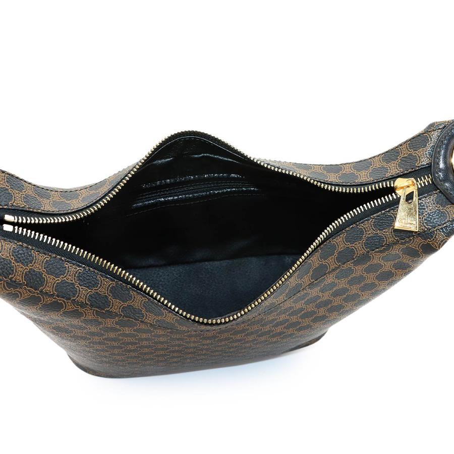 極美品 CELINE ワンショルダー ハンドバッグ C マカダム レザー CELINE（セリーヌ） 新品同様 マカダム ワンショルダー バッグ PVC
