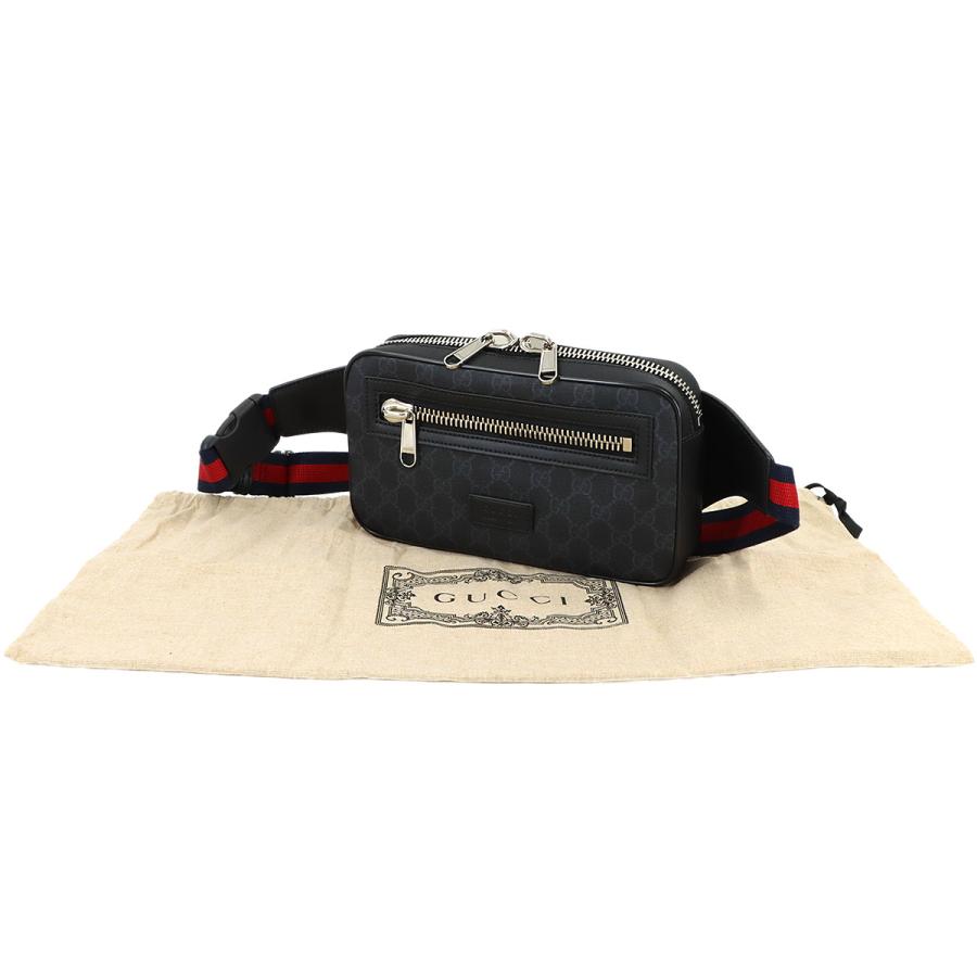 GUCCI GGスプリームボディバッグ ブラック 美品 正規品 GUCCI（グッチ） 未使用 展示品 GUCCI GGスプリーム ベルト バッグ