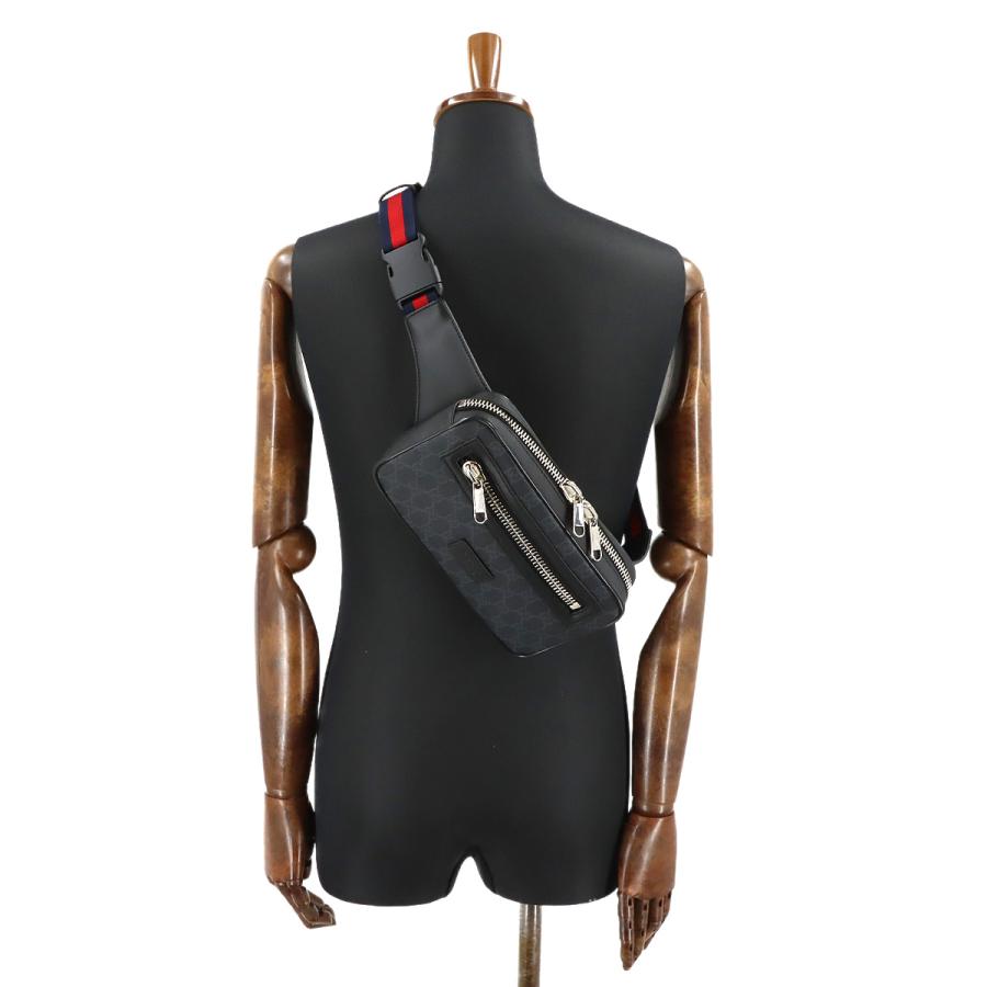 GUCCI GGスプリームボディバッグ ブラック 美品 正規品 GUCCI（グッチ） 未使用 展示品 GUCCI GGスプリーム ベルト バッグ