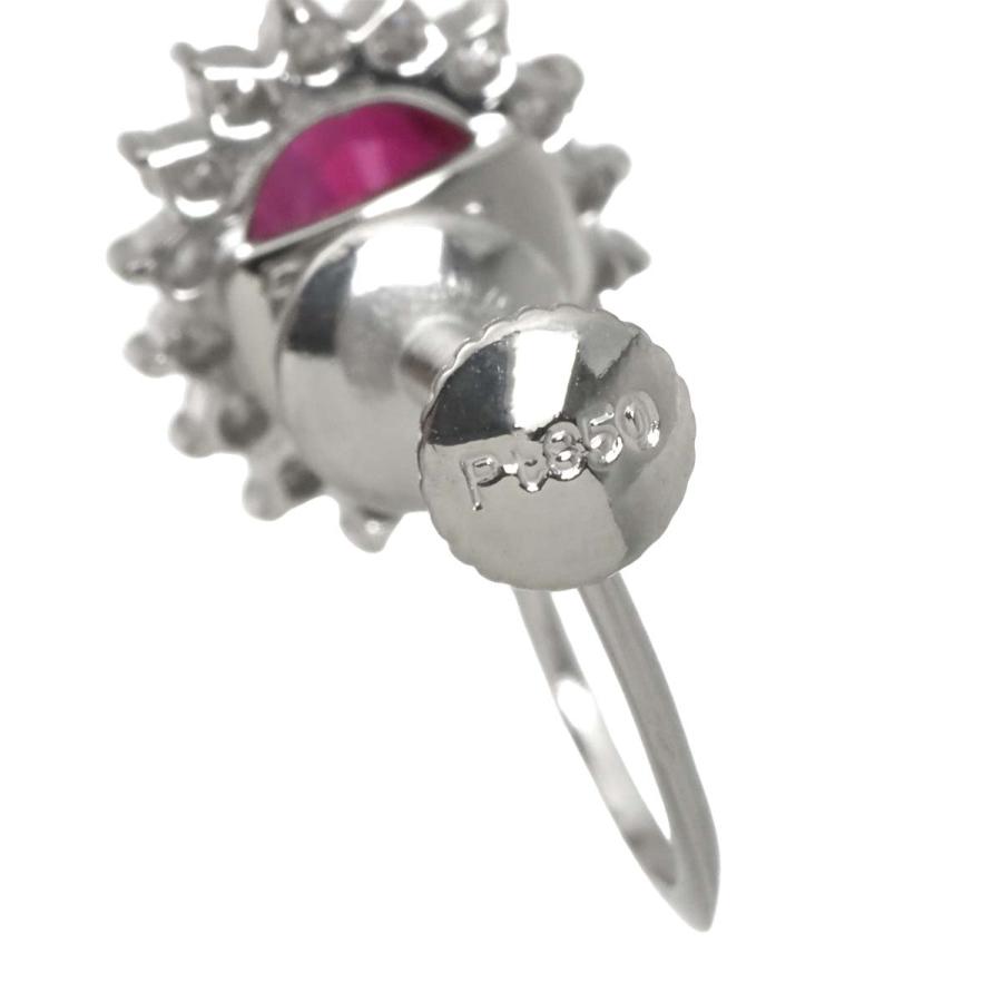 ルビー 0.68ct/0.65ct ダイヤ 0.13ct/0.13ct イヤリング Pt プラチナ 