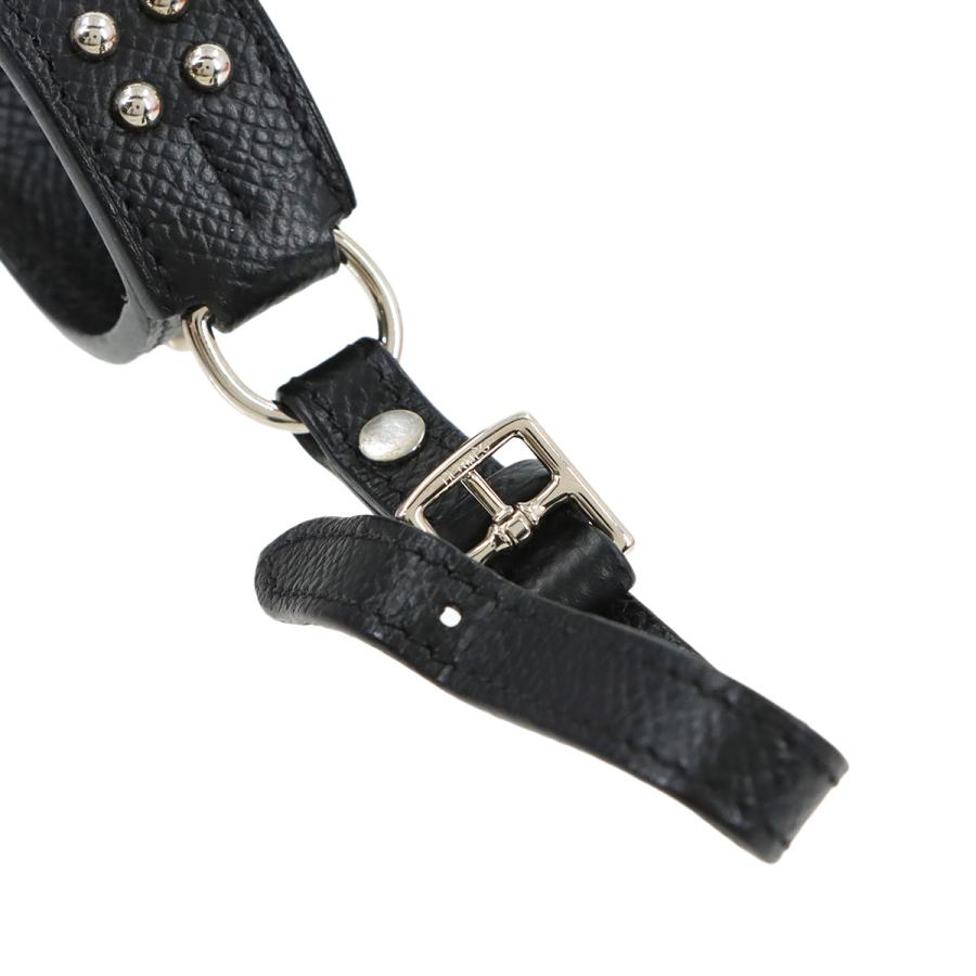 新品同様 エルメス HERMES コリエドシアン アノー バッグ チャーム エプソン ブラック A刻印 シルバー 金具 90322783の画像