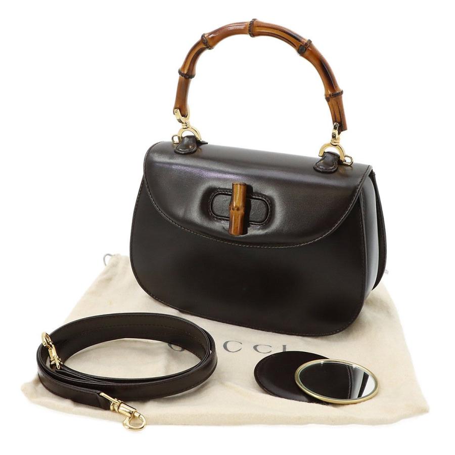 GUCCI（グッチ） 美品 バンブー 2way ハンド ショルダー バッグ レザー
