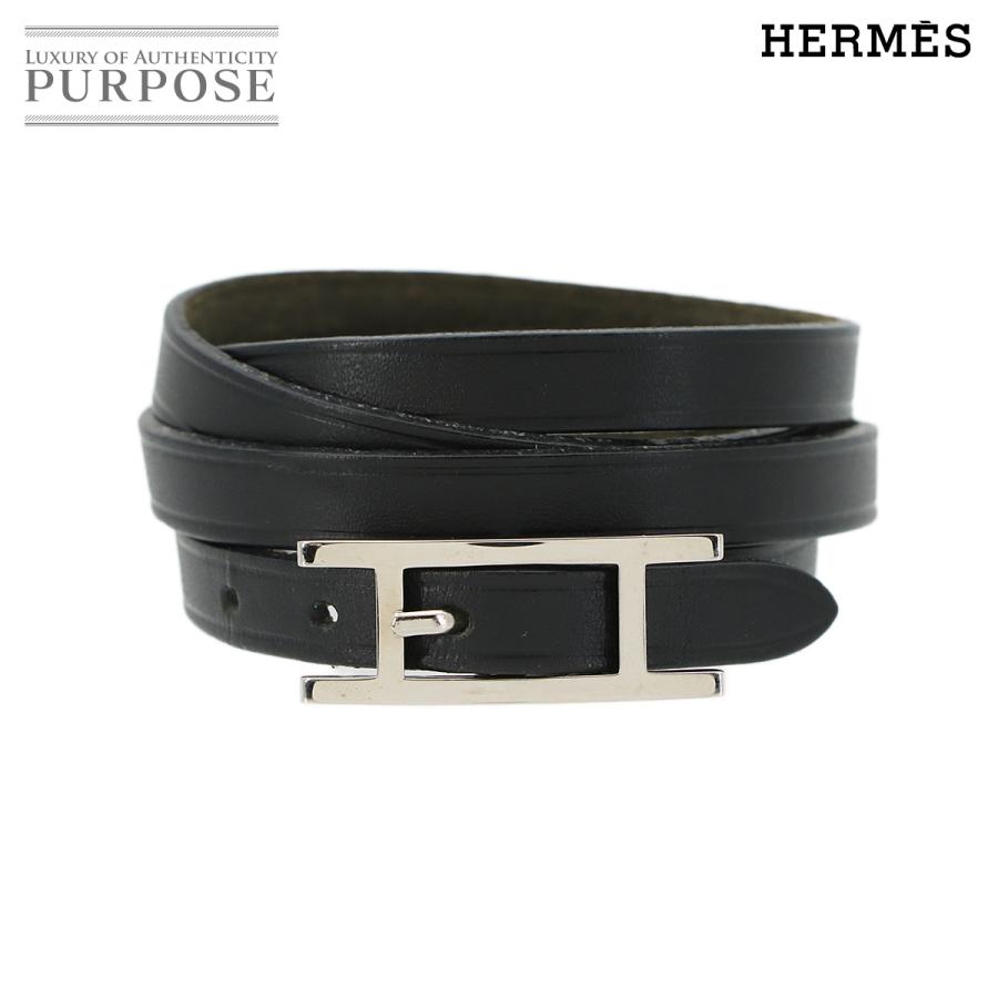 HERMES アピ ブレスレット ブラック HERMES（エルメス） アピ3 ブレスレット スイフト ブラック □I刻印