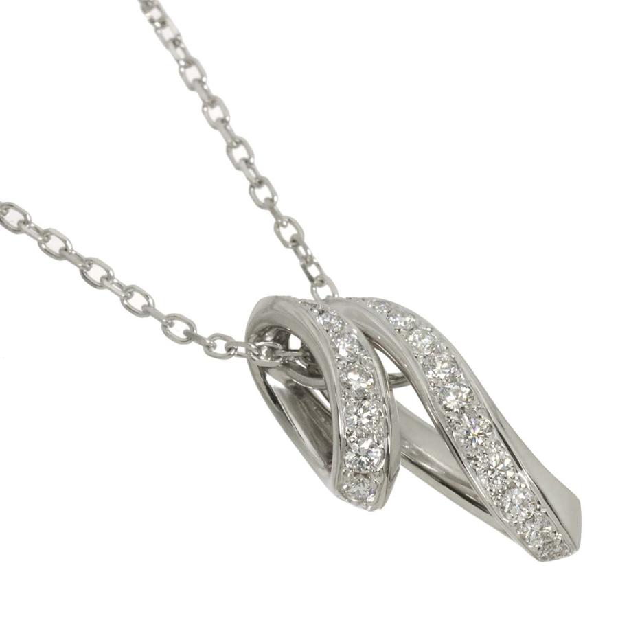 Mikimoto ダイヤモンド ペンダントネックレス MIKIMOTO（ミキモト） ダイヤ 0.19ct/0.14ct ネックレス 40cm K18 WG