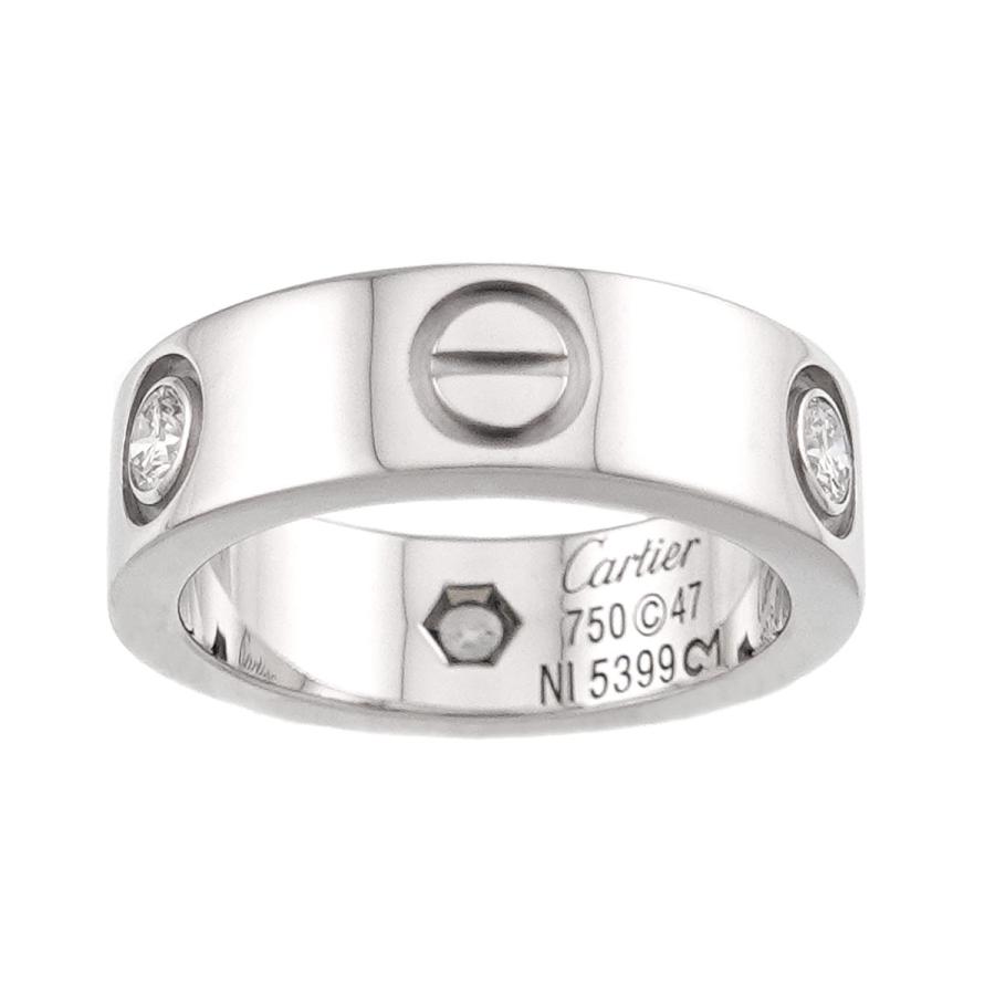 Cartier（カルティエ） ラブ #47 リング ハーフ ダイヤ 3P K18 WG