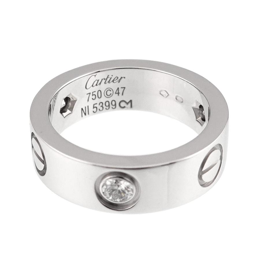 Cartier（カルティエ） ラブ #47 リング ハーフ ダイヤ 3P K18 WG
