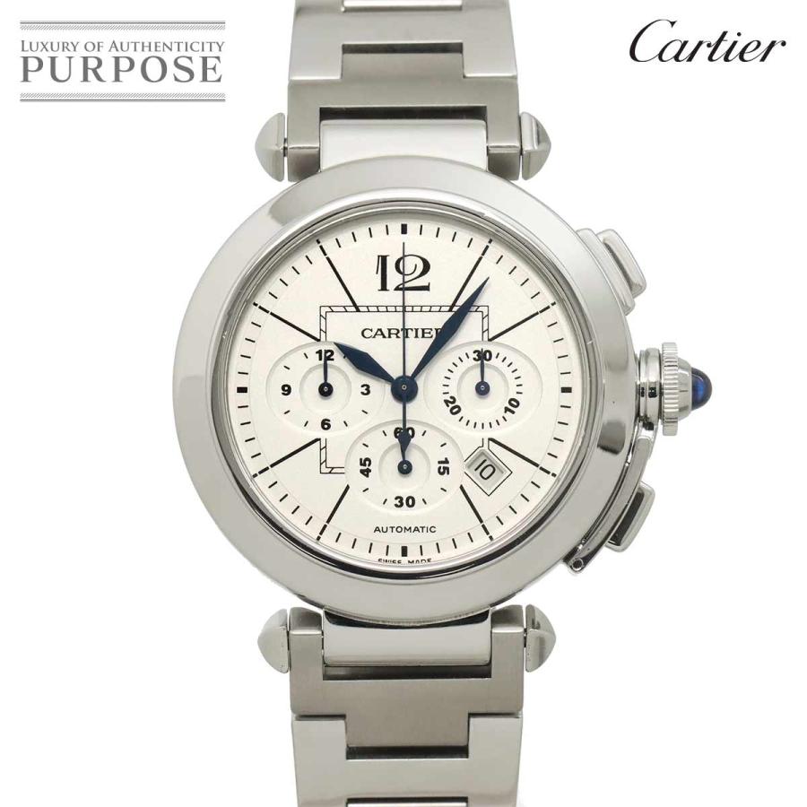 カルティエ Cartier パシャ 42mm クロノグラフ W31085M7 メンズ 腕時計 デイト シルバー オートマ 自動巻き ウォッチ Pasha 90323772 Cartier（カルティエ） パシャ 42mm クロノグラフ W31085M7 メンズ