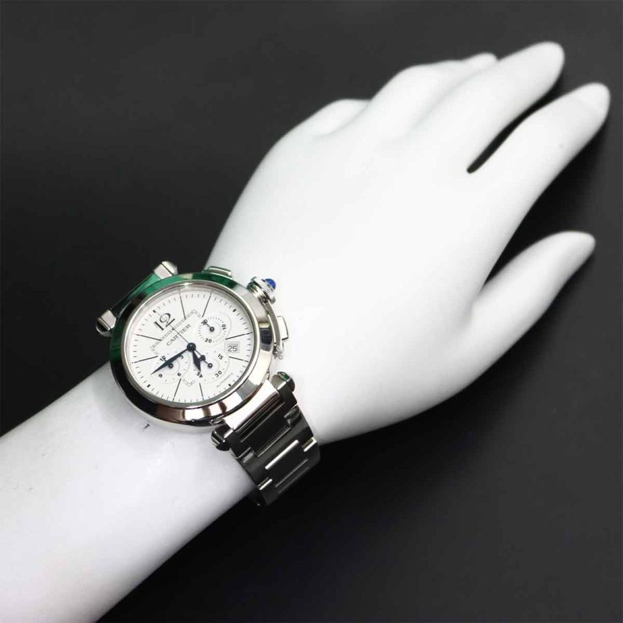 カルティエ Cartier パシャ 42mm クロノグラフ W31085M7 メンズ 腕時計 デイト シルバー オートマ 自動巻き ウォッチ Pasha 90323772 Cartier（カルティエ） パシャ 42mm クロノグラフ W31085M7 メンズ