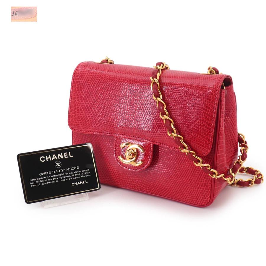 CHANEL（シャネル） 新品同様 リザード チェーン ショルダー バッグ