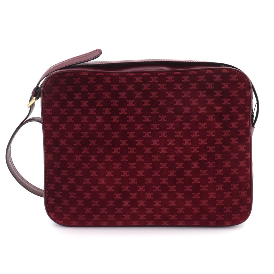 CELINE（セリーヌ） 新品同様 マカダム ショルダー バッグ スエード 