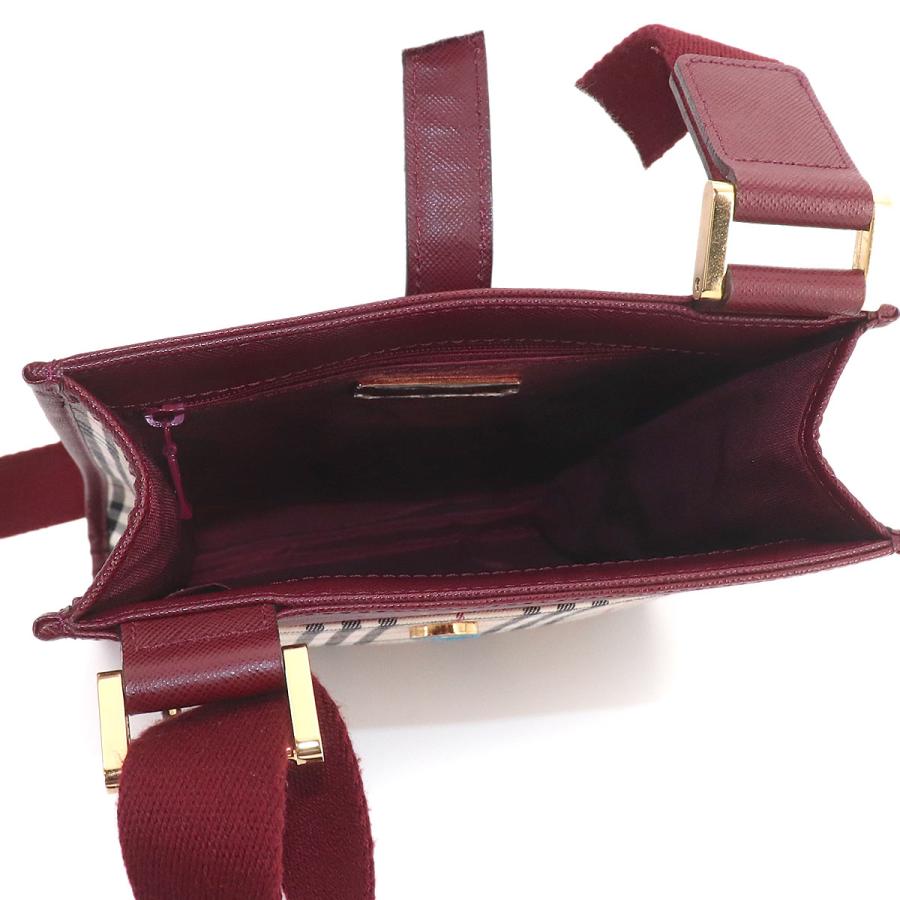 BURBERRY ノバチェック ショルダーバッグ ボルドー BURBERRY（バーバリー） 新品同様 ノバチェック ショルダー バッグ