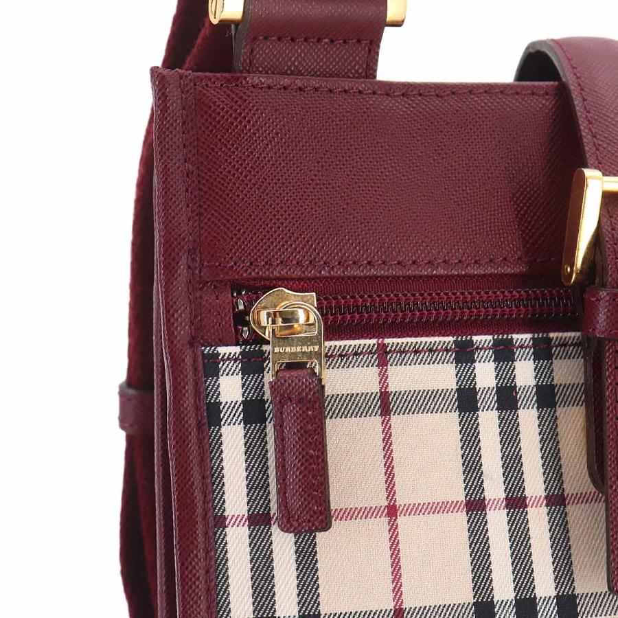 BURBERRY ノバチェック ショルダーバッグ ボルドー BURBERRY（バーバリー） 新品同様 ノバチェック ショルダー バッグ